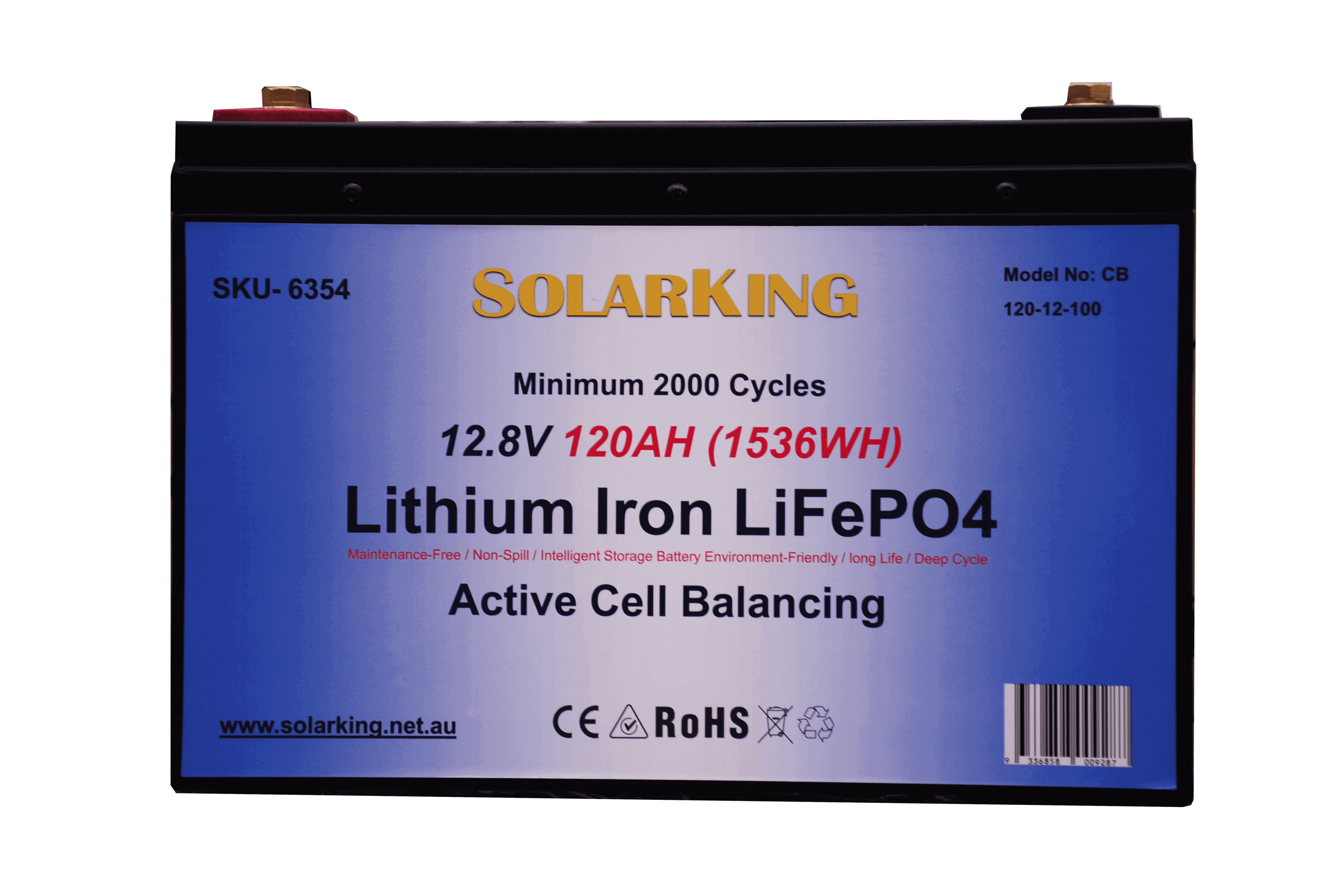 12.8V 120AH  Solarking Lithium Iron Battery Metal Case  CB-120-12-100